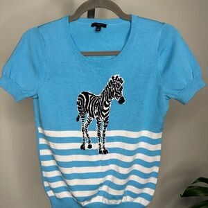 Talbot Blue Cute Zebra Top